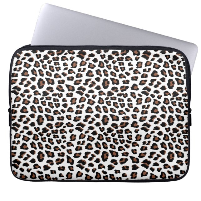 Funda Para Portátil Impresión de leopardo blanco (Frente)