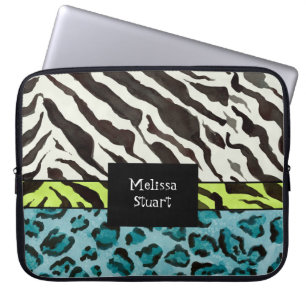 Funda Para Portátil Impresión de leopardo de cebra, manga personaliza