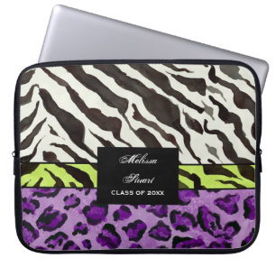 Funda Para Portátil Impresión de leopardo de cebra, manga personaliza