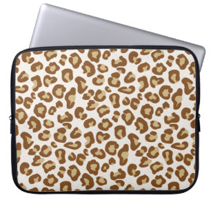 Funda Para Portátil Impresión de leopardo de la nieve, beige, Tan y bl