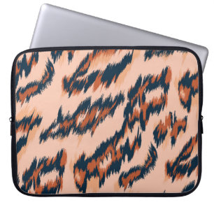 Funda Para Portátil Impresión de leopardo: Diseño sin costura textil.