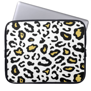 Funda Para Portátil Impresión de leopardo dorado, patrón sin fisuras.