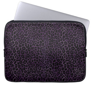 Funda Para Portátil Impresión de leopardo negro púrpura de moda
