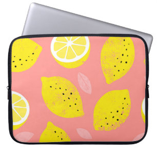 Funda Para Portátil Impresión de limón, brillante patrón de verano sin