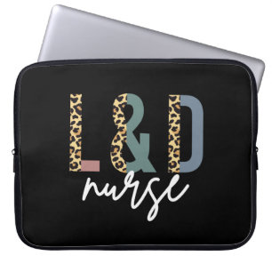Funda Para Portátil Impresión de mano de obra y enfermera de parto L &