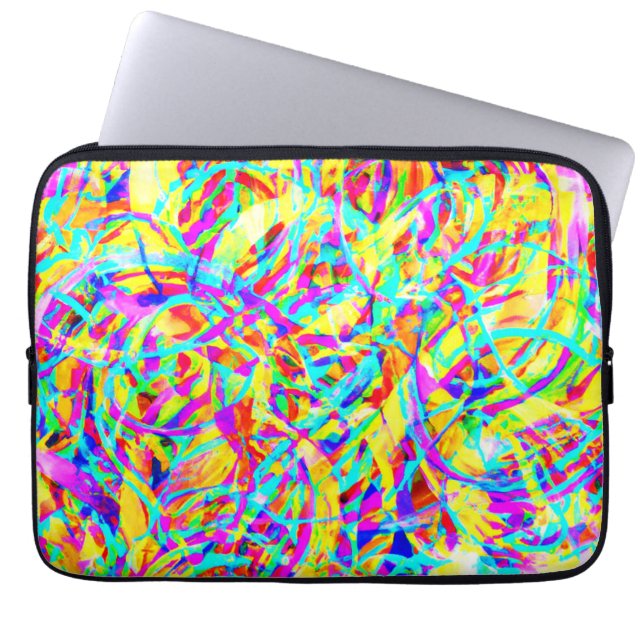 Funda Para Portátil Impresión de patrones de neón brillante (Frente)