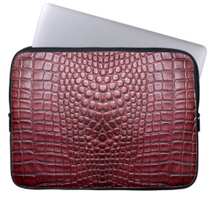 Funda Para Portátil Impresión de piel falsa de ligador de cocodrilos d