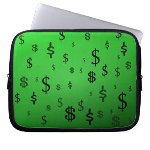 Funda Para Portátil Impresión de Rótulo en dólares verdes