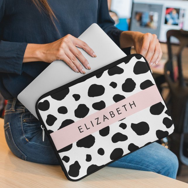 Funda Para Portátil Impresión de vaca, Cuadros De Vaca, Blanco Y Negro (Subido por el creador)