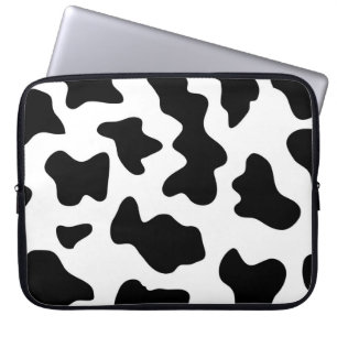 Funda Para Portátil impresión de vaca de granja blanca y negra
