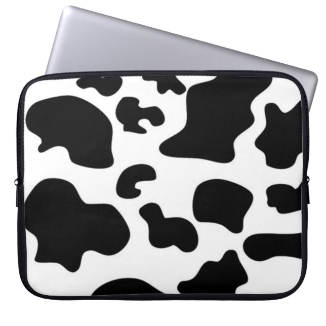 Funda Para Portátil Impresión de vaca en blanco y negro (Frente)
