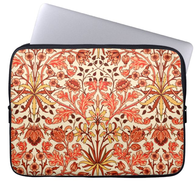Funda Para Portátil Impresión de William Morris Hyacinth, Naranja y óx (Frente)