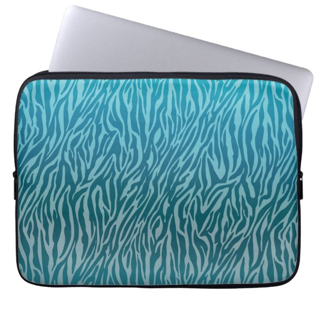 Funda Para Portátil Impresión de zebra Aqua Ombre (Frente)