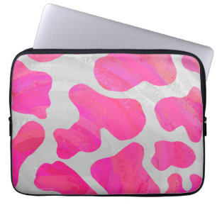 Funda Para Portátil Impresión en blanco y rosa caliente de vaca