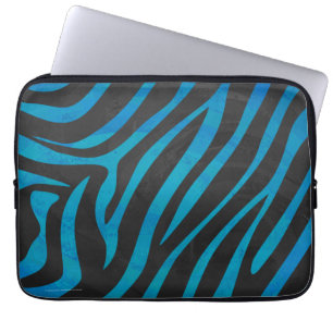 Funda Para Portátil Impresión en negro y azul de cebra