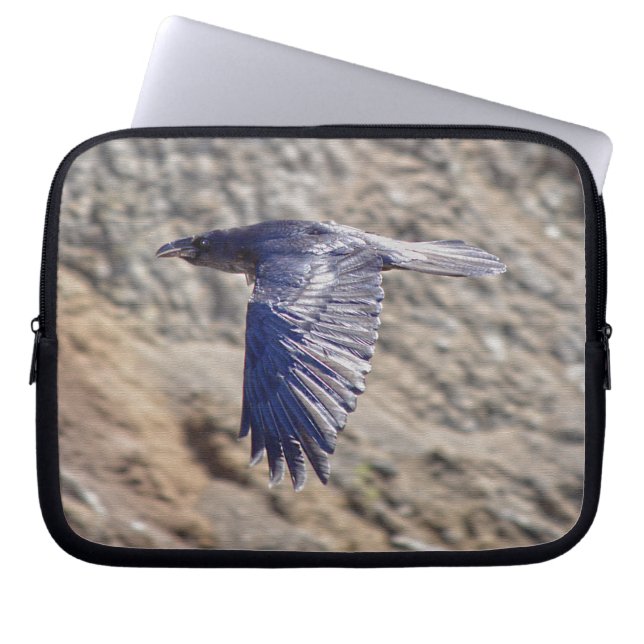 Funda Para Portátil Impresión fotográfica de Raven Flying West (Frente)