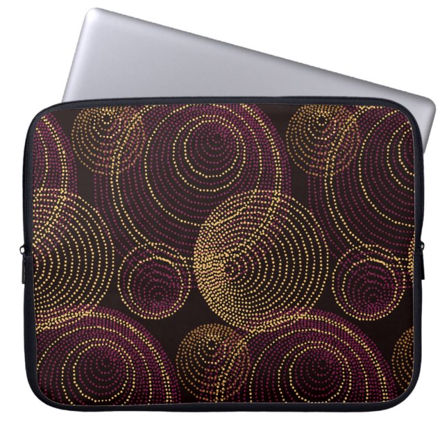 Funda Para Portátil Impresión geométrica de oro de lujo (Frente)