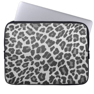 Funda Para Portátil Impresión gris y gris clara del leopardo