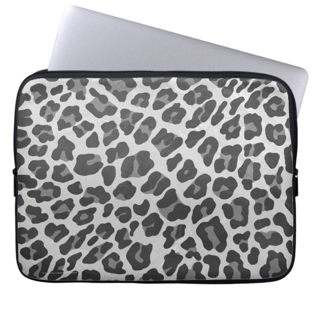 Funda Para Portátil Impresión gris y gris clara del leopardo (Frente)