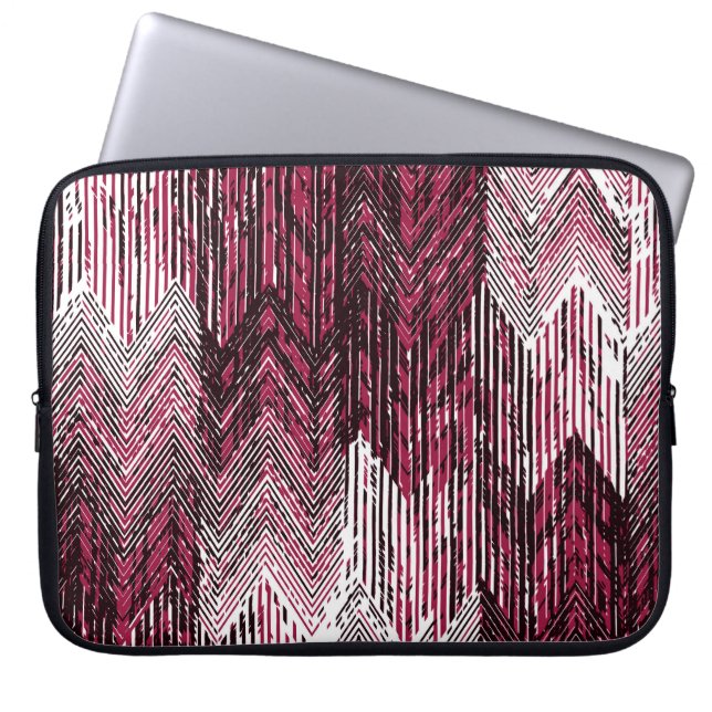 Funda Para Portátil Impresión Jute Geométrica Étnica Moderna. (Frente)