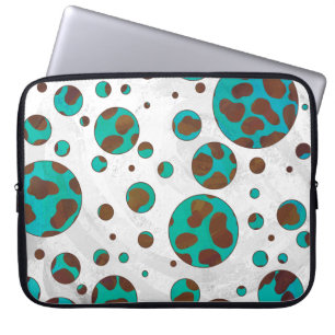 Funda Para Portátil Impresión marrón y azul turquesa de dálmata
