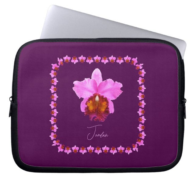 Funda Para Portátil Impresión personalizada de Cattleya Orchid (Frente)