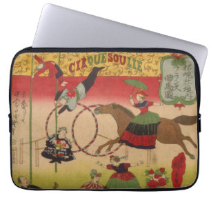 Funda Para Portátil Impresión Triptych Muestra Circo En Yasukuni Jinja