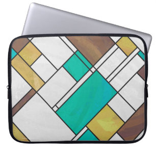 Funda Para Portátil Impresión Verde azulada amarilla de color marrón m