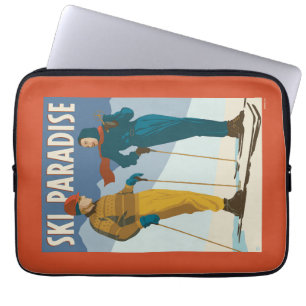 Funda Para Portátil Impresión vintage del paraíso de esquí