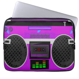 Funda Para Portátil Impresionante caja de boombox púrpura ilustrada de