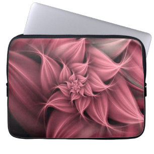 Funda Para Portátil Impresionante fractal de flor rosa de coral