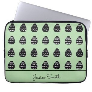 Funda Para Portátil Impresionante patrón moderno verde y negro