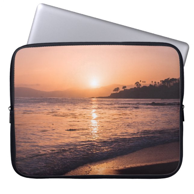 Funda Para Portátil Impresionante puesta de sol en la playa (Frente)