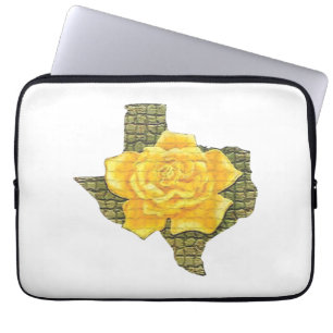 Funda Para Portátil Impresionante Rosa Amarilla De La Flor Del Patrón