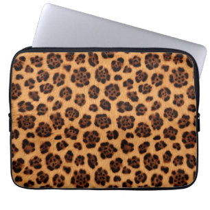 Funda Para Portátil Imprimir Leopardo Salvaje Dorado Marrón Naranja Qu