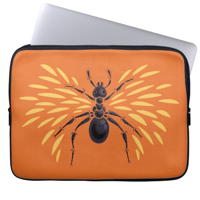 Funda Para Portátil Indice de arte de la hormiga Lover Naranja Entomol (Frente)