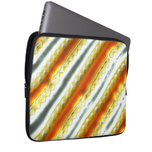 Funda Para Portátil Indignantes rayas abstractas en naranja y gris