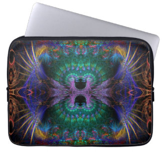 Funda Para Portátil Indigo Púrpura Verde Fractal Pluma