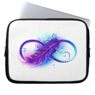 Funda Para Portátil Infinito con plumas púrpura