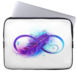 Funda Para Portátil Infinito con plumas púrpura