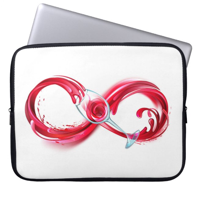 Funda Para Portátil Infinito con Vino Tinto (Frente)
