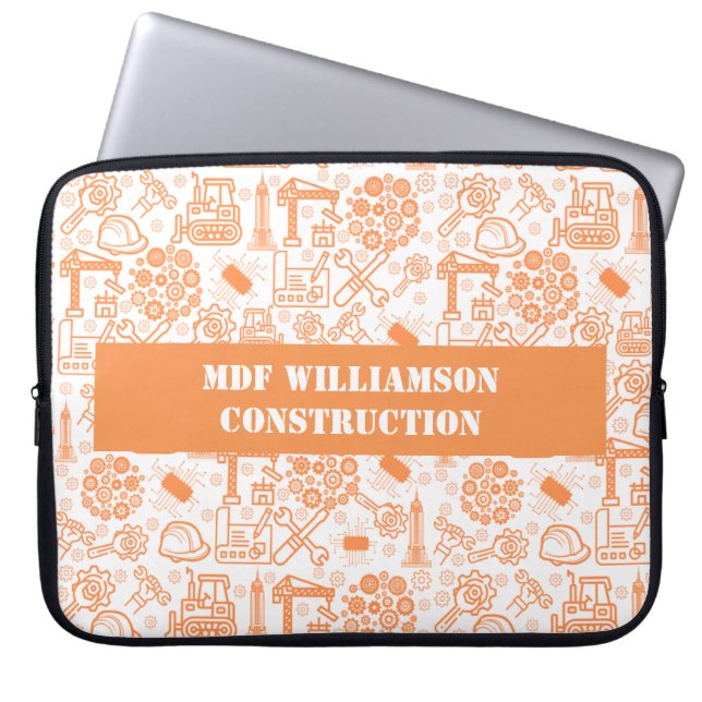 Funda Para Portátil Ingeniero arquitectónico blanco y marrón (Frente)