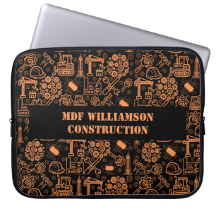 Funda Para Portátil Ingeniero arquitectónico negro y marrón