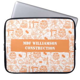 Funda Para Portátil Ingeniero de planos arquitectónicos blancos y marr
