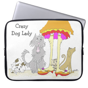 Funda Para Portátil Ingresos a la señora loca del perro de la caridad