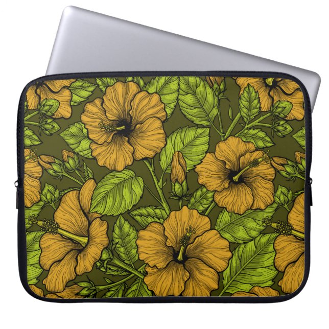 Funda Para Portátil Inhibisco amarillo (Frente)