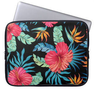 Funda Para Portátil Inhibisco editable, patrón floral vintage