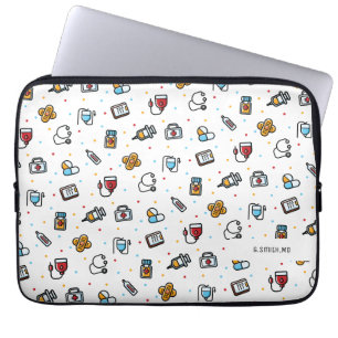 Funda Para Portátil Inicial. Patrón médico. Para Médicas y enfermeras