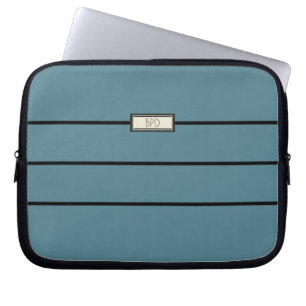 Funda Para Portátil Iniciales Mayúsculas Monogramadas Modernas Turques
