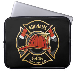 Funda Para Portátil Insignia del Departamento de la Estación de Bomber